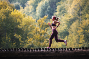 a woman running