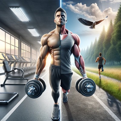 an rendering of an athlete standing in a Bodyweight And Barbell Training dilemma