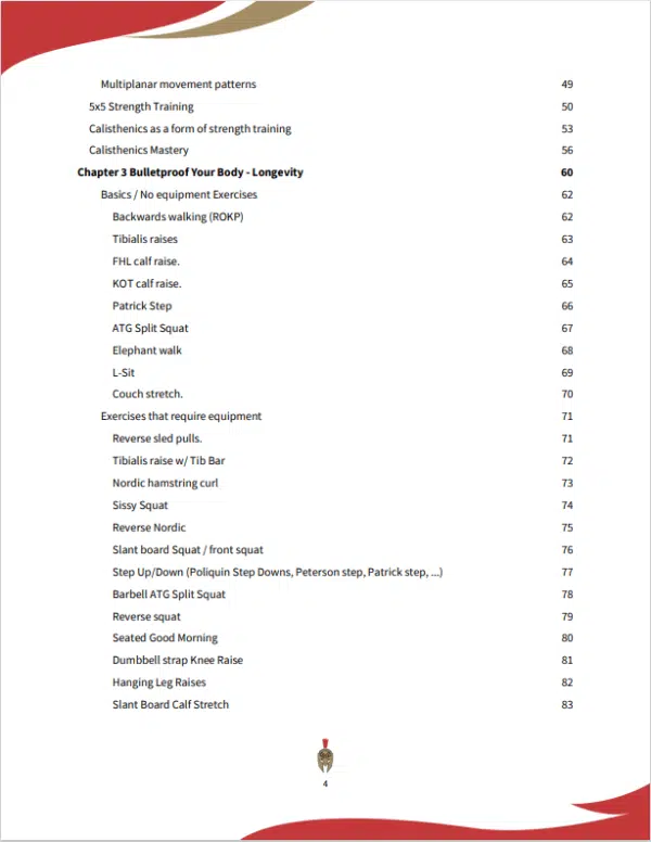 table of contents page 3