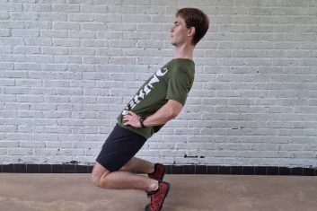 athlete doing a sissy squat as a knees over toes program staple